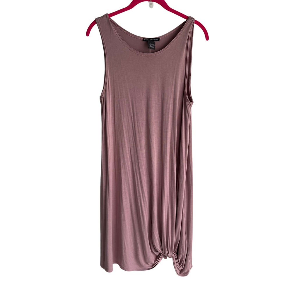 CHELSE & THEODORE‎ Mauve Pink Ladies Casual Knot Bottom Dress, S